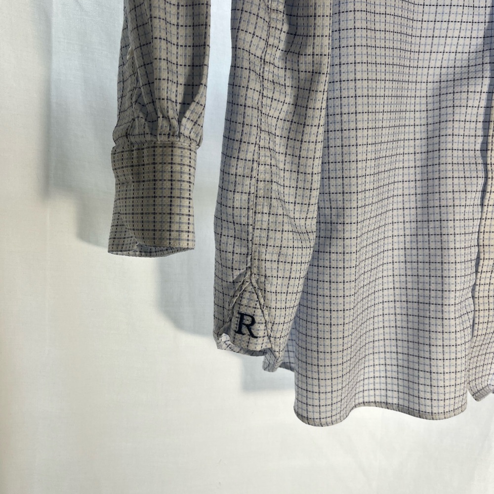 Rochester White and Blue Stripes Size 19 36/37T Button Down Suit Shirt - Picture 5 of 12